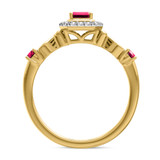 Photo of Garland 1 1/10 CT. T.W. Ruby and Diamond Matching Wedding Trio Set 14K Yellow Gold Vermeil [BT2696YE-C000]