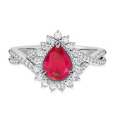 Photo of Liana 2 1/10 Carat T.W. Ruby and Diamond Matching Wedding Trio Set 14K White Gold Vermeil [BT2704WE-C000]
