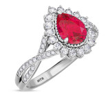 Photo of Liana 2 1/10 Carat T.W. Ruby and Diamond Matching Wedding Trio Set 14K White Gold Vermeil [BT2704WE-C000]