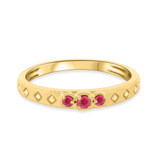 Photo of Azaleia 1 Carat T.W. Ruby and Diamond Matching Bridal Set 14K Yellow Gold Vermeil [BT2687YL]