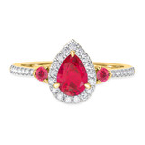 Photo of Ixora 1 3/8 Carat T.W. Ruby and Diamond Matching Wedding Trio Set 14K Yellow Gold Vermeil [BT2700YE-C000]