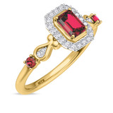 Photo of Garland 3/4 Carat T.W. Ruby and diamond Engagement Ring 14K Yellow Gold Vermeil [BT2696YE-C000]