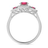 Photo of Diantha 1 CT. T.W. Ruby and diamond Engagement Ring 14K White Gold Vermeil [BT2693WE-C000]