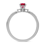 Photo of Hana 7/8 Carat T.W. Ruby and Diamond Matching Wedding Trio Set 14K White Gold Vermeil [BT2697WE-C000]