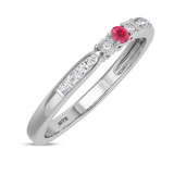 Photo of Hana 7/8 Carat T.W. Ruby and Diamond Matching Wedding Trio Set 14K White Gold Vermeil [BT2697WL]
