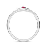 Photo of Hana 7/8 Carat T.W. Ruby and Diamond Matching Wedding Trio Set 14K White Gold Vermeil [BT2697WM]