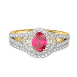 Photo of Bellerose 1 1/6 Carat T.W. Ruby and Diamond Matching Bridal Set 14K Yellow Gold Vermeil [BR2688Y-C000]