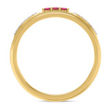 Photo of Diantha 1 1/4 Carat T.W. Ruby and Diamond Matching Wedding Trio Set 14K Yellow Gold Vermeil [BT2693YM]