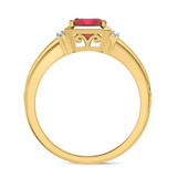 Photo of Bryony 1 1/3 Carat T.W. Ruby and diamond Engagement Ring 14K Yellow Gold Vermeil [BT2689YE-C000]