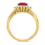 Photo of Liana 1 3/4 Carat T.W. Ruby and diamond Engagement Ring 14K Yellow Gold Vermeil [BT2704YE-C000]
