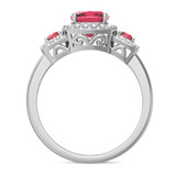 Photo of Kalina 1 1/2 Carat T.W. Ruby and diamond Engagement Ring 14K White Gold Vermeil [BT2701WE-C000]