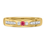 Photo of Hana 7/8 CT. T.W. Ruby and Diamond Matching Wedding Trio Set 14K Yellow Gold Vermeil [BT2697YM]