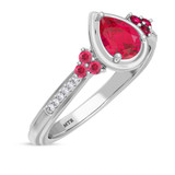 Photo of Abilia 7/8 Carat T.W. Ruby and diamond Engagement Ring 14K White Gold Vermeil [BT2686WE-C000]