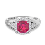 Photo of Erica 2 1/10 CT. T.W. Ruby and Diamond Matching Wedding Trio Set 14K White Gold Vermeil [BT2694WE-C000]