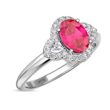 Photo of Holly 2 CT. T.W. Ruby and Diamond Matching Wedding Trio Set 14K White Gold Vermeil [BT2698WE-C000]