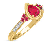Photo of Abilia 7/8 CT. T.W. Ruby and diamond Engagement Ring 14K Yellow Gold Vermeil [BT2686YE-C000]