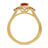 Photo of Abilia 7/8 CT. T.W. Ruby and diamond Engagement Ring 14K Yellow Gold Vermeil [BT2686YE-C000]