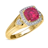 Photo of Erica 2 1/10 Carat T.W. Ruby and Diamond Matching Wedding Trio Set 14K Yellow Gold Vermeil [BT2694YE-C000]