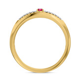 Photo of Erica 2 1/10 Carat T.W. Ruby and Diamond Matching Wedding Trio Set 14K Yellow Gold Vermeil [BT2694YM]