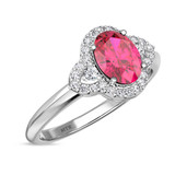 Photo of Holly 1 2/3 CT. T.W. Ruby and diamond Engagement Ring 14K White Gold Vermeil [BT2698WE-C000]