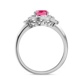 Photo of Holly 1 2/3 CT. T.W. Ruby and diamond Engagement Ring 14K White Gold Vermeil [BT2698WE-C000]