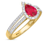 Photo of Lita 1 1/10 CT. T.W. Ruby and diamond Engagement Ring 14K Yellow Gold Vermeil [BT2705YE-C000]