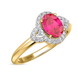 Photo of Holly 1 3/4 Carat T.W. Ruby and Diamond Matching Bridal Set 14K Yellow Gold Vermeil [BT2698YE-C000]