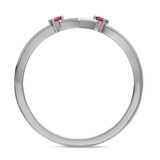 Photo of Clema 1 1/2 CT. T.W. Ruby and Diamond Matching Wedding Trio Set 14K White Gold Vermeil [BT2691WL]