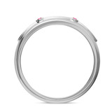 Photo of Lone 2 1/3 CT. T.W. Ruby and Diamond Matching Wedding Trio Set 14K White Gold Vermeil [BT2706WM]