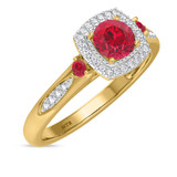 Photo of Mawar 7/8 Carat T.W. Ruby and diamond Engagement Ring 14K Yellow Gold Vermeil [BT2709YE-C000]