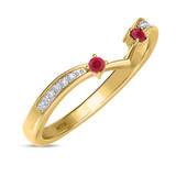 Photo of Clema 1 3/8 Carat T.W. Ruby and Diamond Matching Bridal Set 14K Yellow Gold Vermeil [BT2691YL]