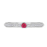 Photo of Magnol 1 CT. T.W. Ruby and Diamond Matching Bridal Set 14K White Gold Vermeil [BT2707WL]