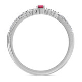 Photo of Magnol 1 CT. T.W. Ruby and Diamond Matching Bridal Set 14K White Gold Vermeil [BT2707WL]