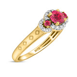 Photo of Azaleia 7/8 CT. T.W. Ruby and diamond Engagement Ring 14K Yellow Gold Vermeil [BT2687YE-C000]