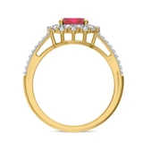 Photo of Evanthe 2 CT. T.W. Ruby and Diamond Matching Wedding Trio Set 14K Yellow Gold Vermeil [BT2695YE-C000]