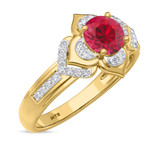 Photo of Clema 1 1/4 CT. T.W. Ruby and diamond Engagement Ring 14K Yellow Gold Vermeil [BT2691YE-C000]