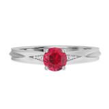 Photo of Irit 3/4 Carat T.W. Ruby and diamond Engagement Ring 14K White Gold Vermeil [BT2699WE-C000]