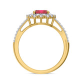 Photo of Evanthe 1 3/4 CT. T.W. Ruby and diamond Engagement Ring 14K Yellow Gold Vermeil [BT2695YE-C000]
