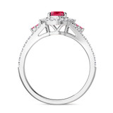 Photo of Kantuta 1 1/7 Carat T.W. Ruby and diamond Engagement Ring 14K White Gold Vermeil [BT2703WE-C000]