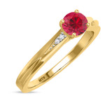 Photo of Irit 7/8 Carat T.W. Ruby and Diamond Matching Wedding Trio Set 14K Yellow Gold Vermeil [BT2699YE-C000]