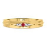 Photo of Irit 7/8 Carat T.W. Ruby and Diamond Matching Wedding Trio Set 14K Yellow Gold Vermeil [BT2699YM]