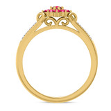 Photo of Neeja 3/8 CT. T.W. Ruby and diamond Engagement Ring 14K Yellow Gold Vermeil [BT2710YE-C000]