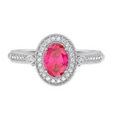Photo of Magnol 1 1/10 Carat T.W. Ruby and Diamond Matching Wedding Trio Set 14K White Gold Vermeil [BT2707WE-C000]