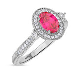 Photo of Magnol 1 1/10 Carat T.W. Ruby and Diamond Matching Wedding Trio Set 14K White Gold Vermeil [BT2707WE-C000]