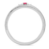 Photo of Magnol 1 1/10 Carat T.W. Ruby and Diamond Matching Wedding Trio Set 14K White Gold Vermeil [BT2707WM]