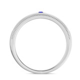Photo of Kalina 1/7 Carat T.W. Sapphire and Diamond Mens Wedding Band 14K White Gold Vermeil [BT2726WM]