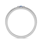 Photo of Manuka 1/15 Carat T.W. Sapphire and Diamond Ladies Wedding Band 14K White Gold Vermeil [BT2733WL]