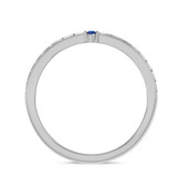 Photo of Manuka 1/7 CT. T.W. Sapphire and Diamond Mens Wedding Band 14K White Gold Vermeil [BT2733WM]