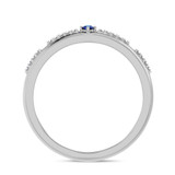 Photo of Bellerose 1/7 CT. T.W. Sapphire and Diamond Mens Wedding Band 14K White Gold Vermeil [BT2713WM]