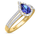 Photo of Lita 1 1/10 Carat T.W. Sapphire and diamond Engagement Ring 14K Yellow Gold Vermeil [BT2730YE-C000]